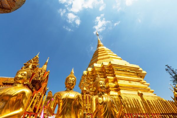 Wat Phra That Doi Suthep is the most famous temple in Chiang Mai.Northern  Thailand.